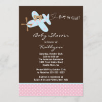 Invitación de Baby Shower del aeroplano del