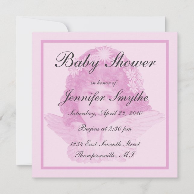 Invitación de Baby Shower del Ángel Victoriano Ros (Anverso)