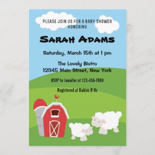 Invitación de Baby Shower del animal del campo