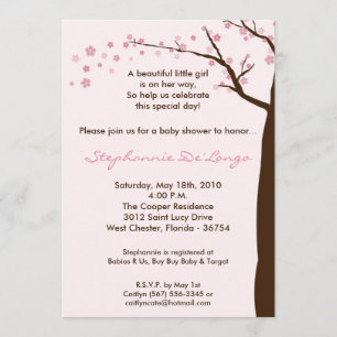 invitación de Baby Shower del árbol de la flor de