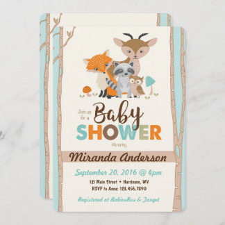 Invitación de Baby Shower del arbolado