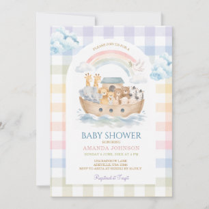 Invitación de Baby Shower del Arca de Noé Pastel A