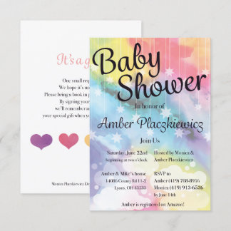 Invitación de Baby Shower del arco iris