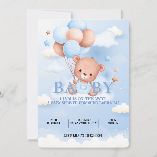 INVITACIÓN DE BABY SHOWER DEL BEBÉ (Anverso)