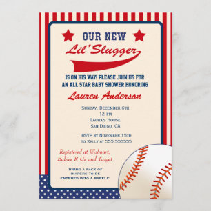 Invitación de Baby Shower del béisbol