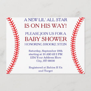 Invitación de Baby Shower del béisbol