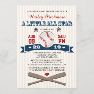 INVITACIÓN DE BABY SHOWER DEL BÉISBOL DE ALL STAR