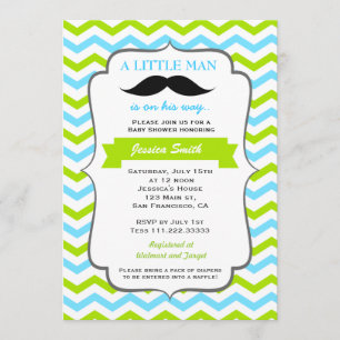 Invitación de Baby Shower del bigote