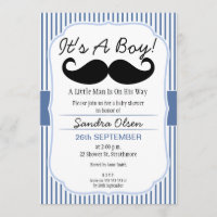 Invitación de Baby Shower del bigote de los