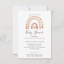 Invitación de Baby Shower del Boho Watercolor Arco