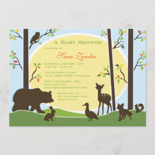 Invitación de baby shower del bosque