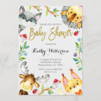 Invitación de Baby Shower del bosque del arbolado