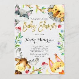 Invitación de Baby Shower del bosque del arbolado