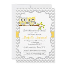 Invitación de Baby Shower del búho