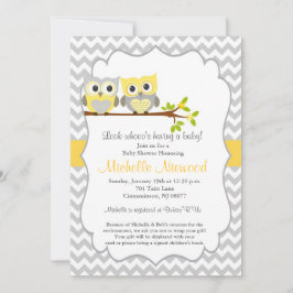 Invitación de Baby Shower del búho