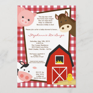 invitación de Baby Shower del caballo de la vaca