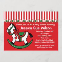 Invitación de Baby Shower del caballo mecedora del