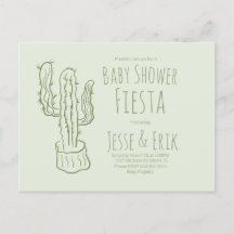Invitación de Baby Shower del Cactus Saguaro Dibuj