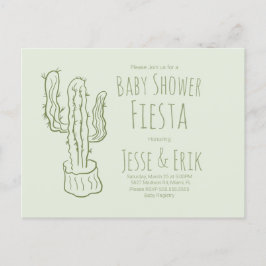 Invitación de Baby Shower del Cactus Saguaro Dibuj