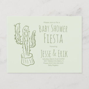 Invitación de Baby Shower del Cactus Saguaro Dibuj