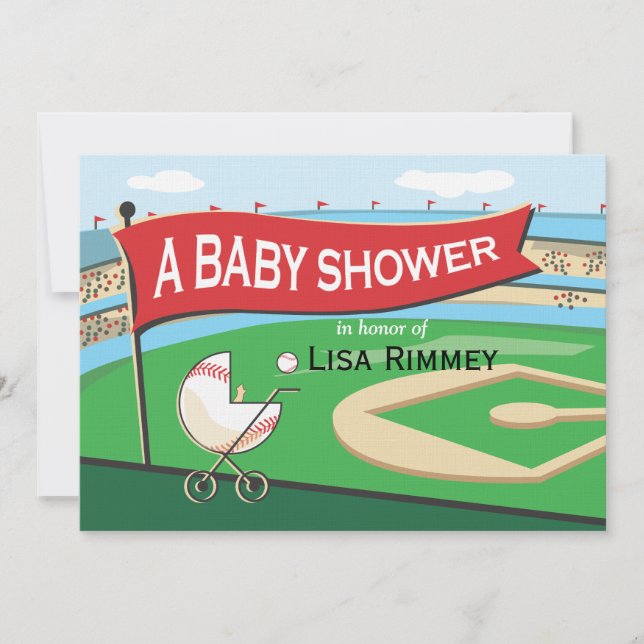 Invitación de Baby Shower del carro del béisbol (Anverso)