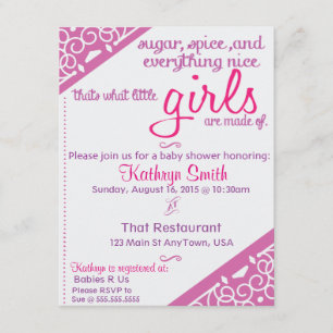 Invitación de Baby Shower del chica