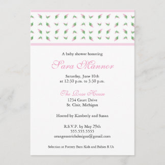 Invitación de Baby Shower del chica - capullo de