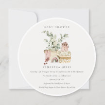Invitación de Baby Shower del Chica de Foliage Boh