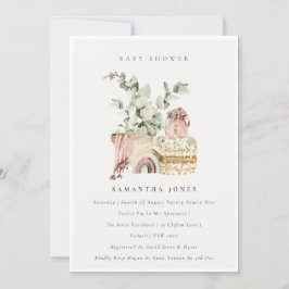 Invitación de Baby Shower del Chica de Foliage Boh