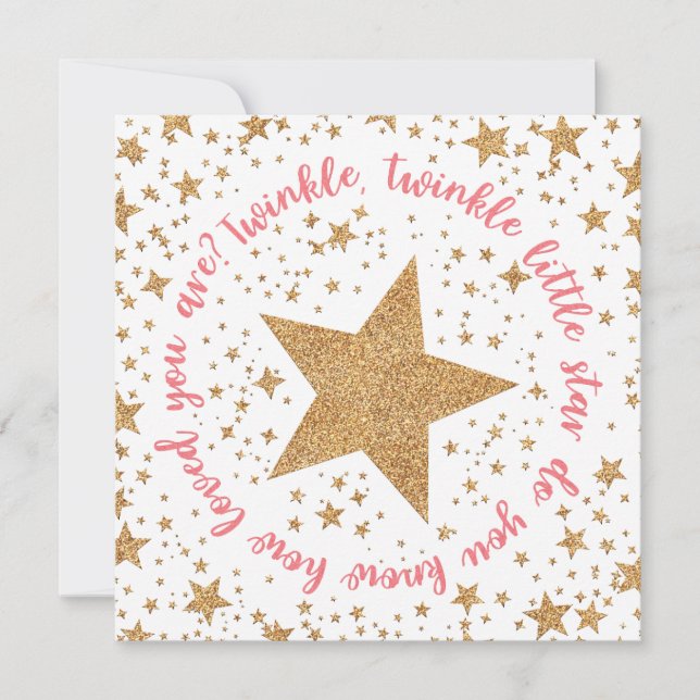 Invitación de Baby Shower del chica del centelleo (Anverso)