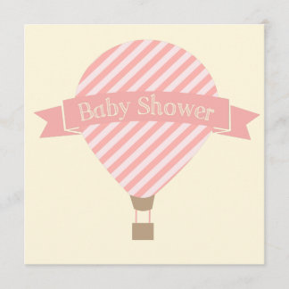 Invitación de Baby Shower del chica del globo del