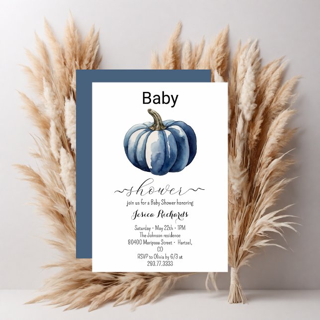 Invitación de Baby Shower del Chico de Calabaza Az (Subido por el creador)