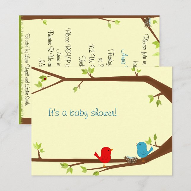Invitación de Baby Shower del chirrido (Anverso / Reverso)