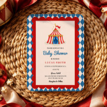 Invitación de baby shower del circo de carnaval re