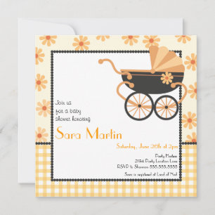 Invitación de Baby Shower del cochecito de niño