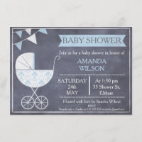 Invitación de Baby Shower del cochecito de niño de