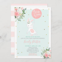 Invitación de Baby Shower del conejito algún