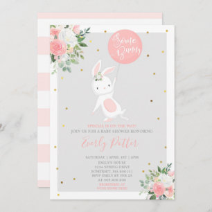 Invitación de Baby Shower del conejito algún