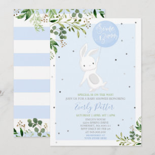 Invitación de Baby Shower del conejito algún