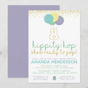 Invitación de Baby Shower del Conejo de Pascua