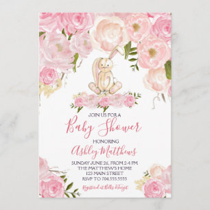 Invitación de baby shower del conejo de Pascua