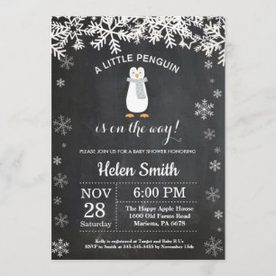 Invitación de Baby Shower del copo de nieve del