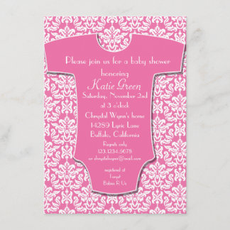 Invitación de Baby Shower del damasco