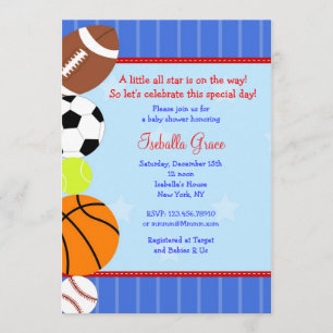 Invitación de Baby Shower del deporte de All Star