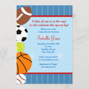 Invitación de Baby Shower del deporte de All Star