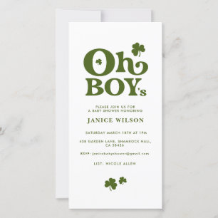 Invitación de Baby Shower del Día de San Patricio