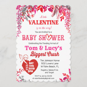 Invitación de Baby Shower del Día de San Valentín