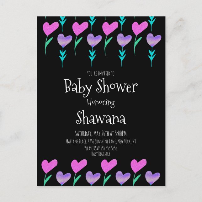 Invitación de Baby Shower del Día de San Valentín  (Anverso)