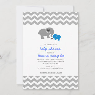 Invitación de Baby Shower del elefante