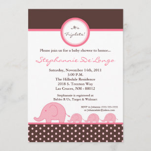 invitación de Baby Shower del elefante de la MOD